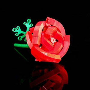 La rosa de Sant Jordi, feta amb LEGO